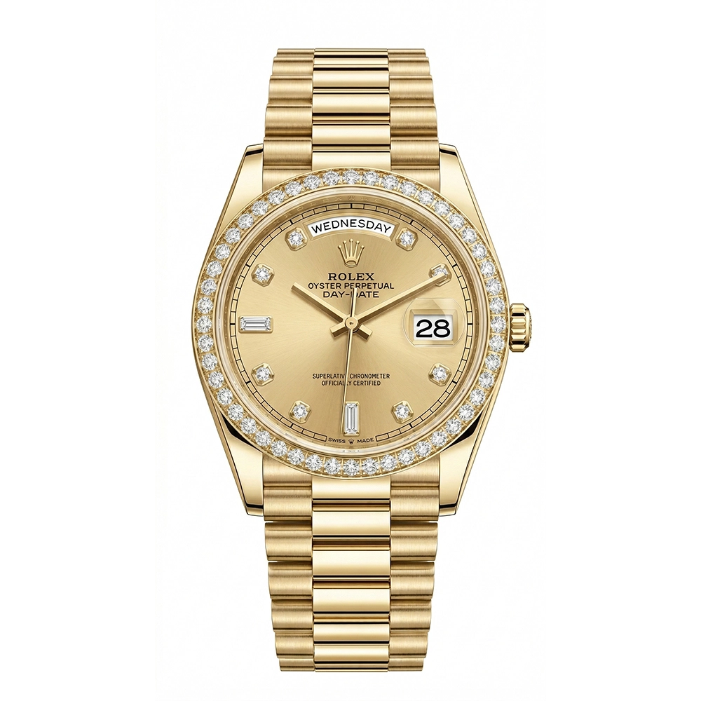 デイデイト 36 128348RBRシャンパン 10Pダイヤ プレジデントブレスレット