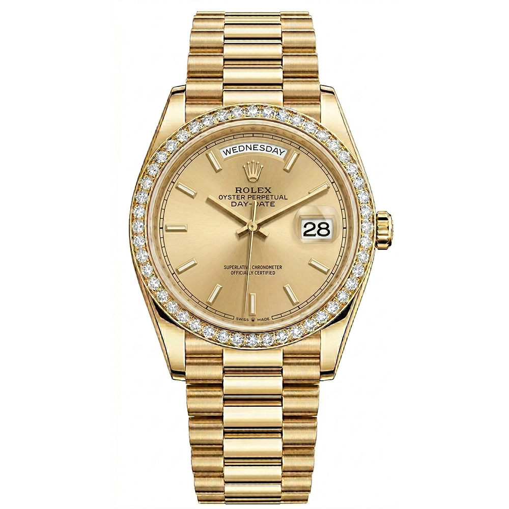 デイデイト 36 128348RBR シャンパン バーインデックス プレジデントブレス