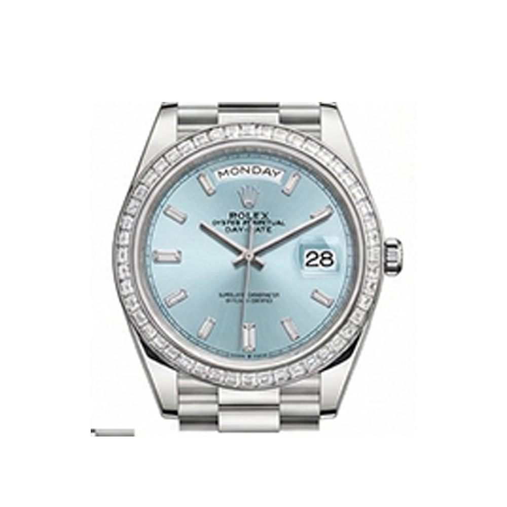 デイデイト 40 228396TBR アイスブルー 10Pバゲットダイヤ プレジデントブレス