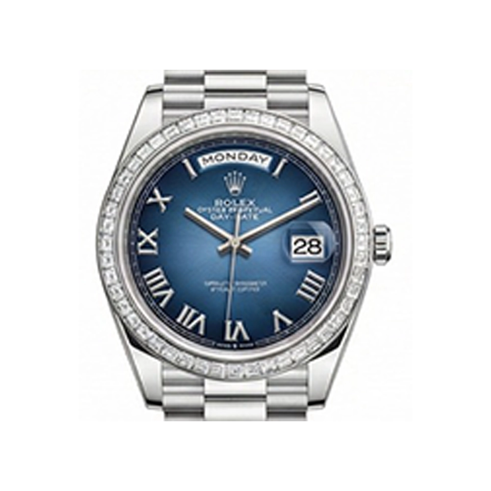 デイデイト 40 228396TBRブルーオンブレローマンプレジデントブレス