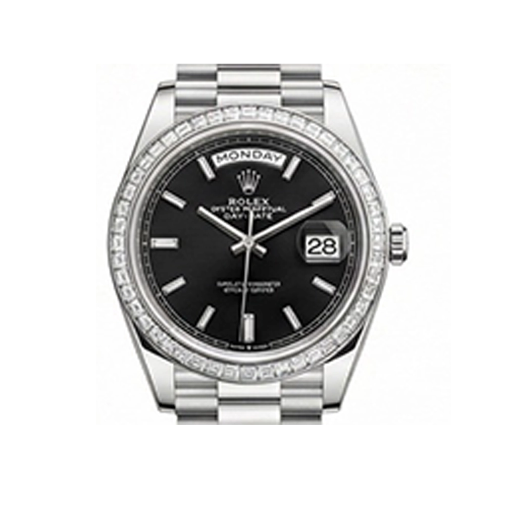 デイデイト 40 228396TBRブラック バーインデックス プレジデントブレス