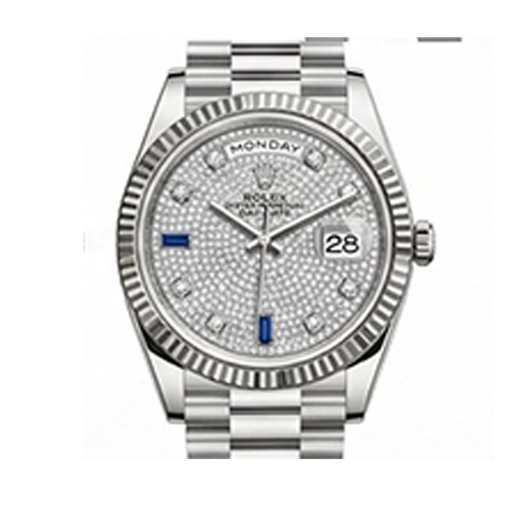 デイデイト 40 228236 パヴェダイヤ 8Pダイヤ/2Pサファイアバゲットダイヤ プレジデントブレス