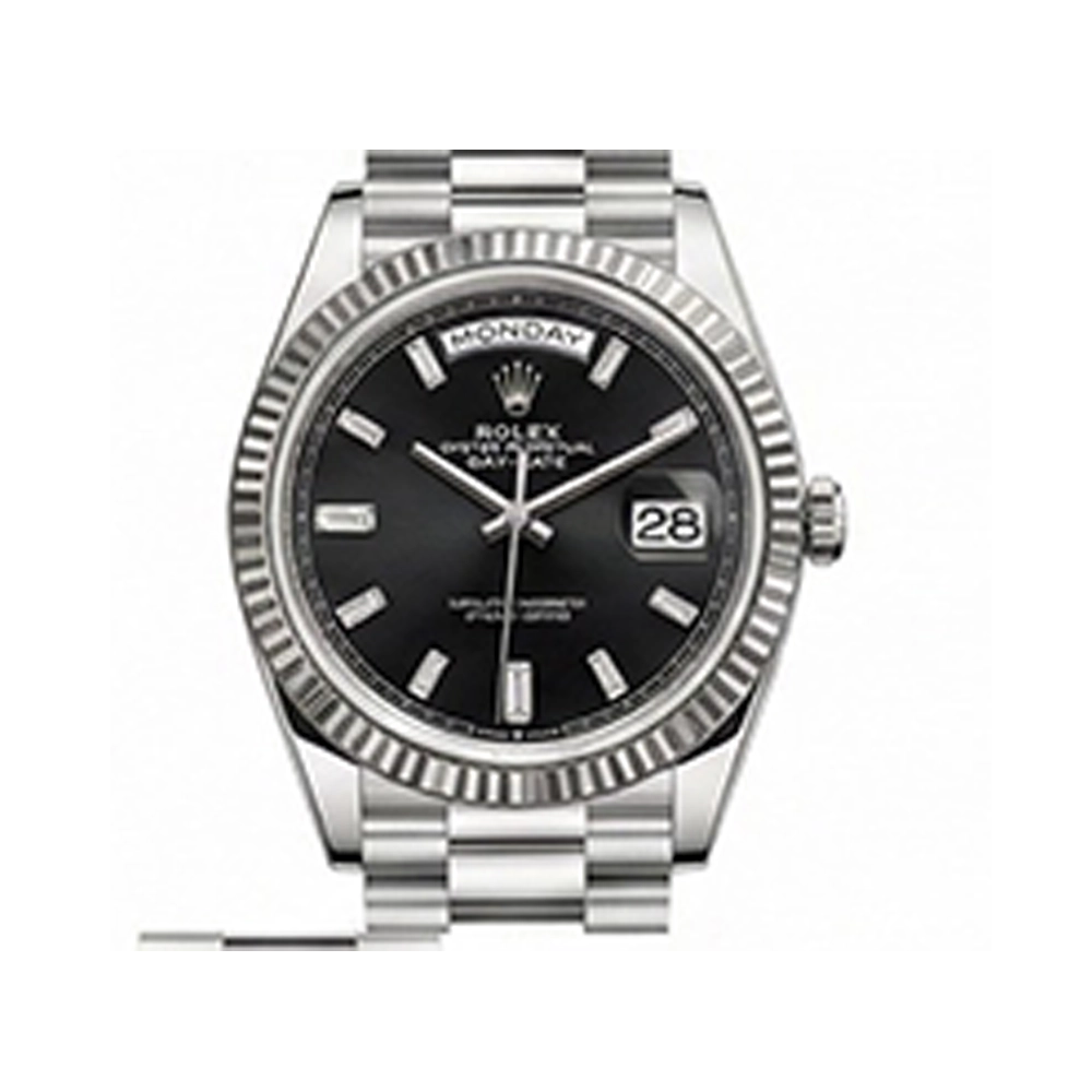 デイデイト 40 228236 ブラック 10Pバゲットダイヤ プレジデントブレス