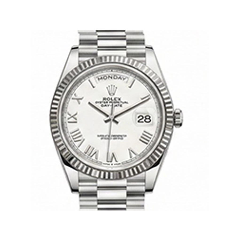 デイデイト 40 228236ホワイトローマン バーインデックス プレジデントブレス