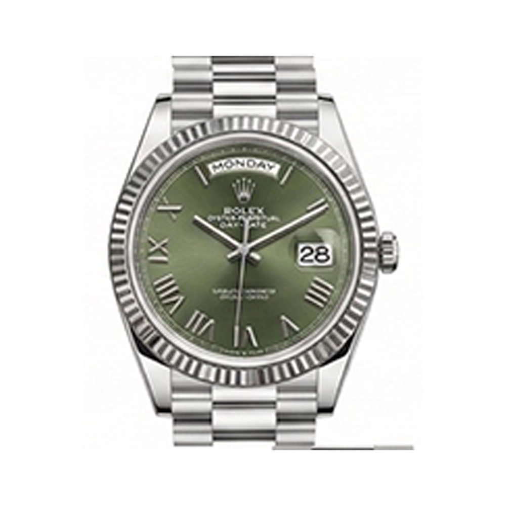 デイデイト 40 228236オリーブグリーンローマン プレジデントブレス