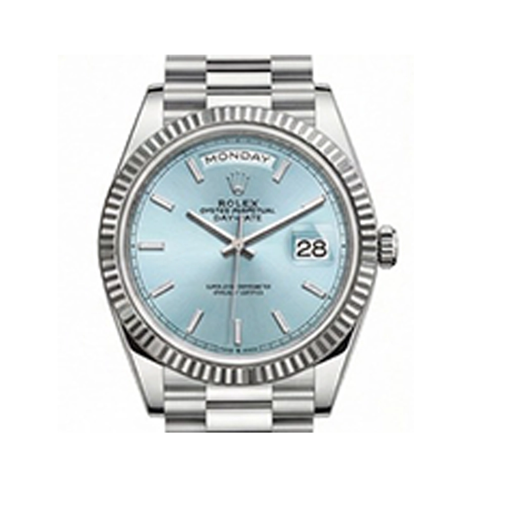 デイデイト 40 228236アイスブルー バーインデックス プレジデントブレス