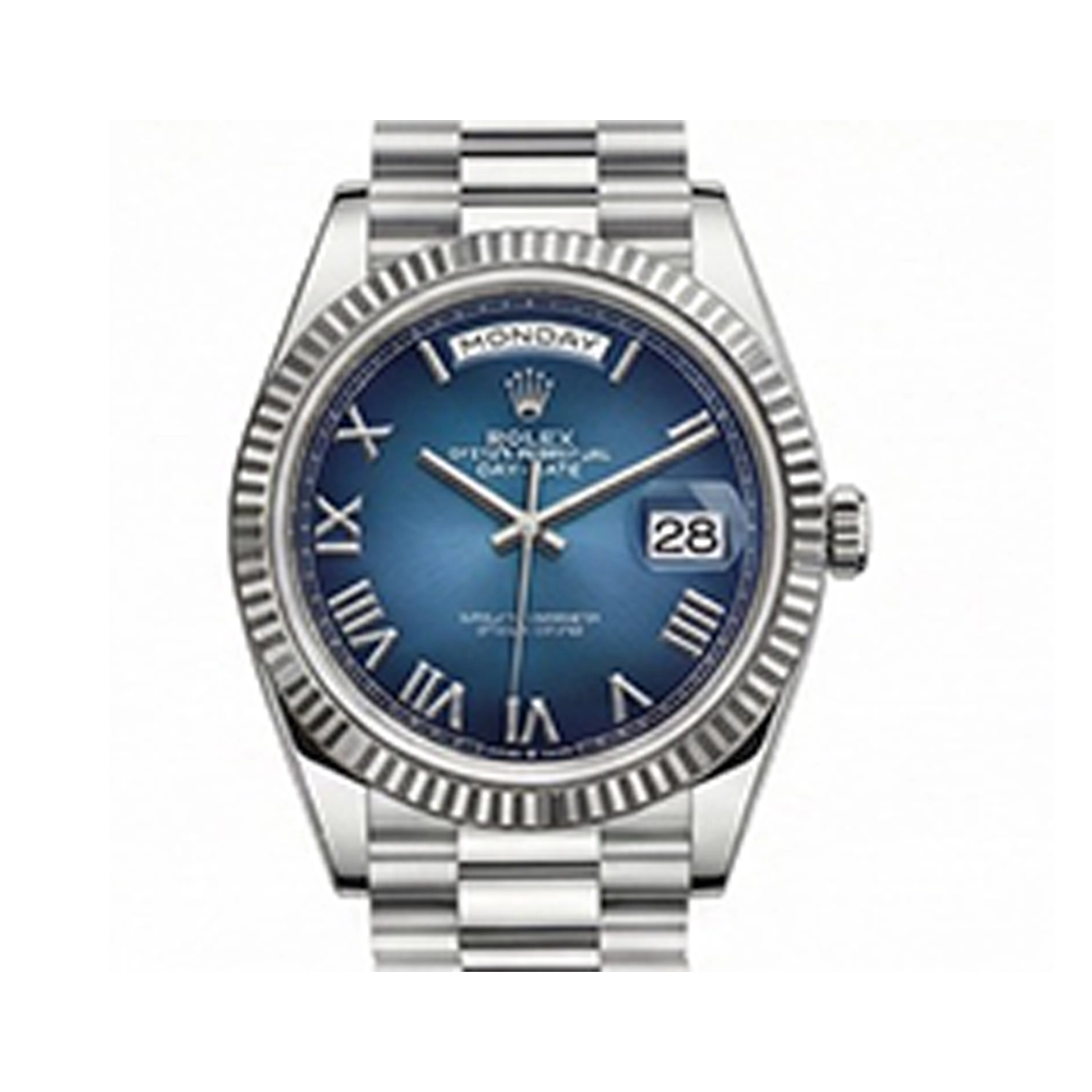 デイデイト 40 228236ブルーオンブレローマンプレジデントブレス