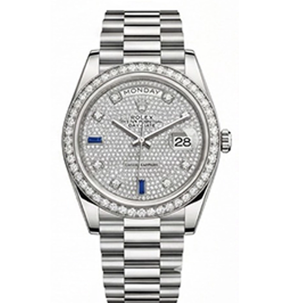 デイデイト 40 228349RBRパヴェダイヤ 8Pダイヤ/2Pサファイア プレジデントブレスレット