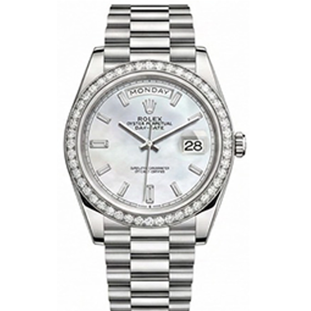 デイデイト 40 228349RBR ホワイトシェル 10Pバゲットダイヤ プレジデントブレスレット