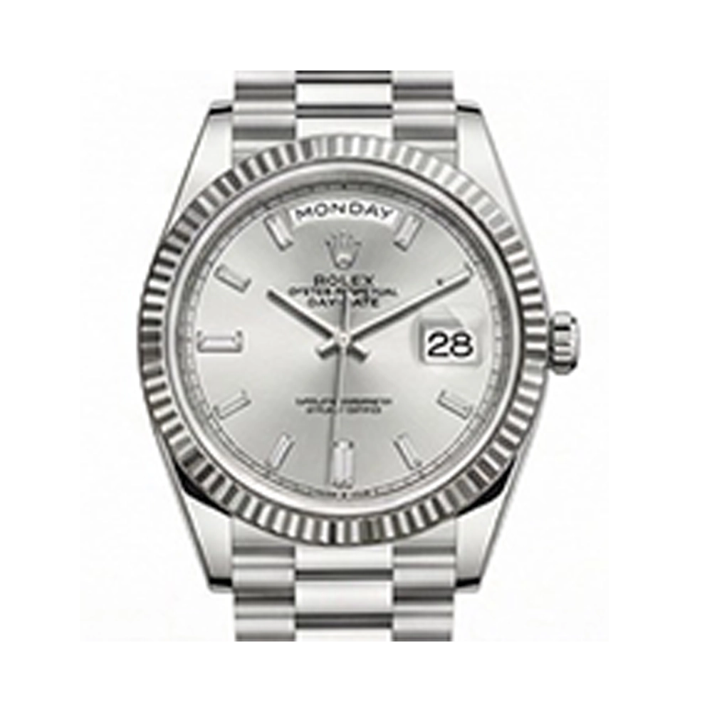 デイデイト 40 228239A シルバー10Pバゲットダイヤ プレジデントブレスレット