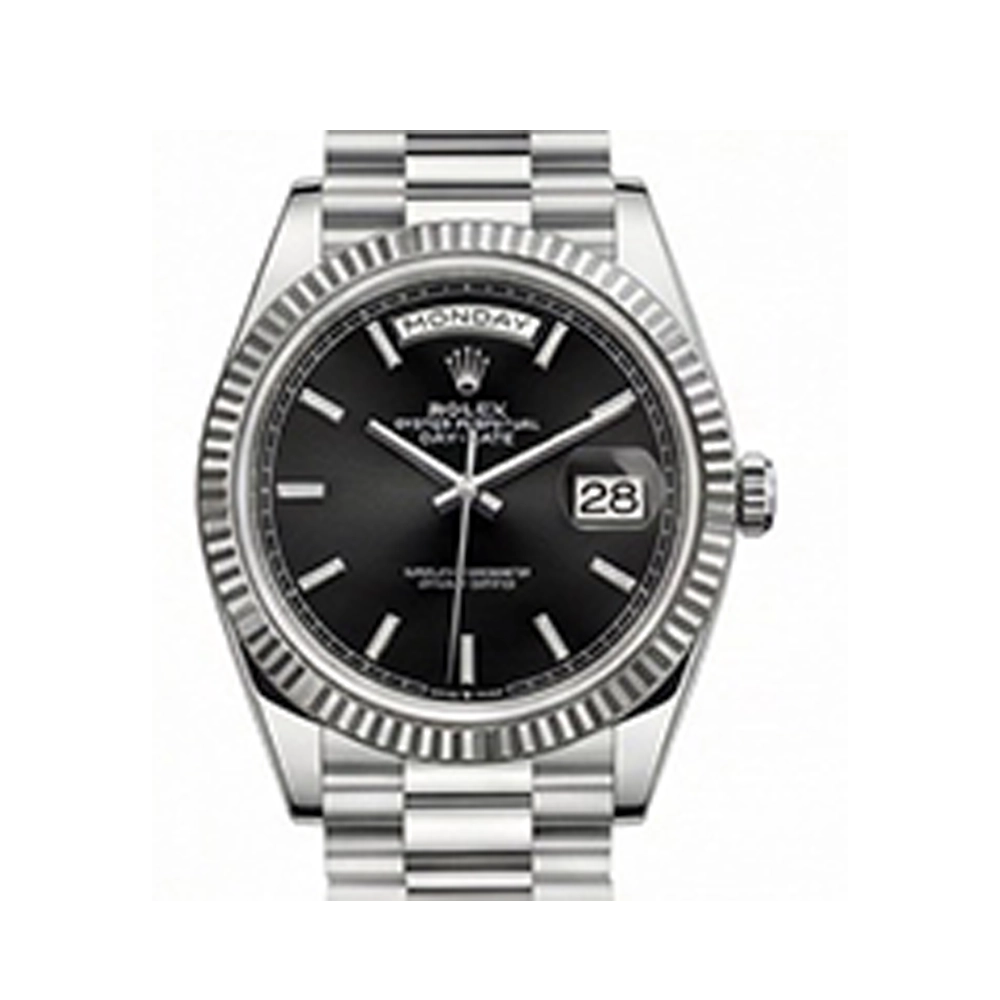 デイデイト 40 228239ブラック バーインデックス プレジデントブレス