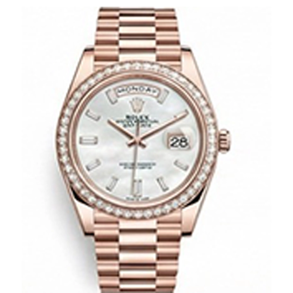 デイデイト 40 228345RBR ホワイトシェル バゲットダイヤインデックス プレジデントブレス