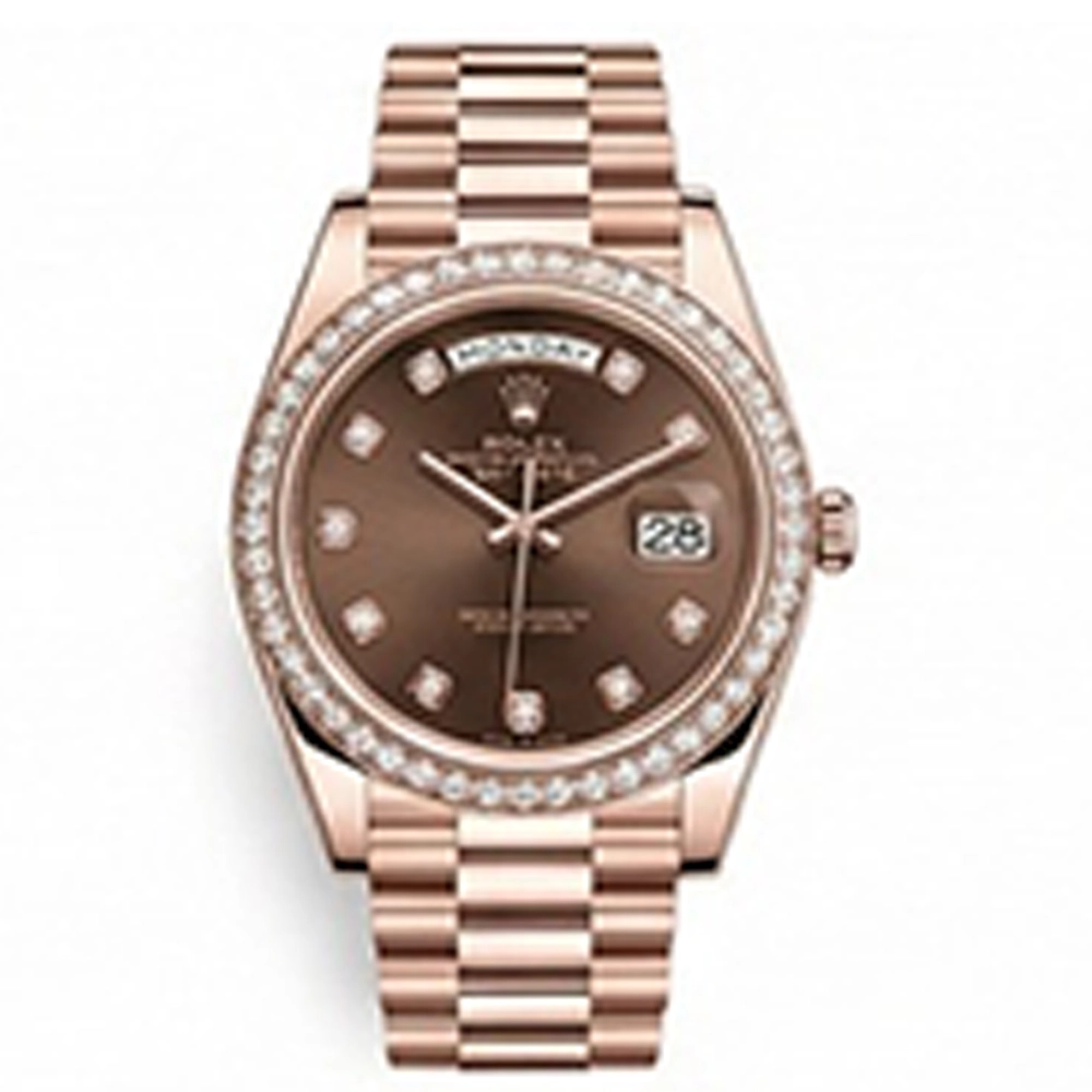 デイデイト 40 228345RBR ブラウン 10Pダイヤインデックス プレジデントブレスレット