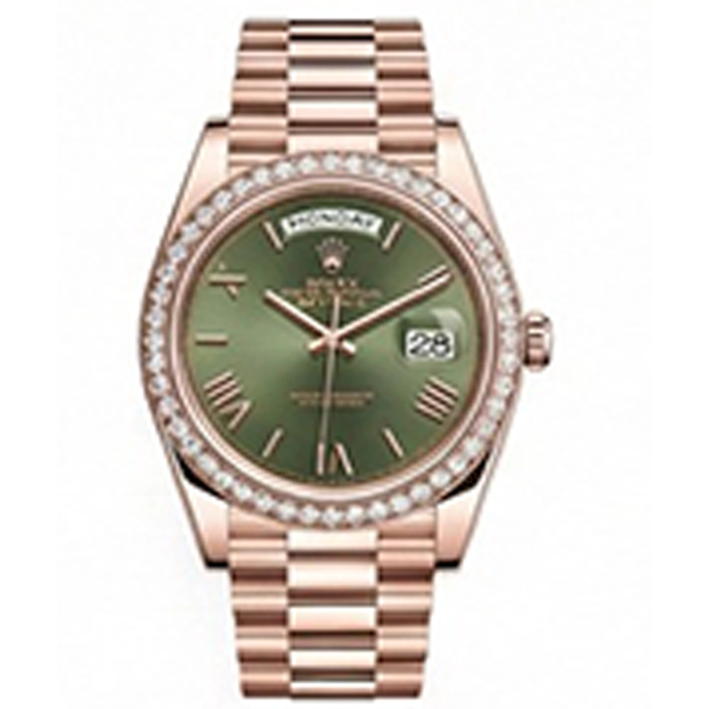 デイデイト 40 228345RBR オリーブグリーン ローマン プレジデントブレス