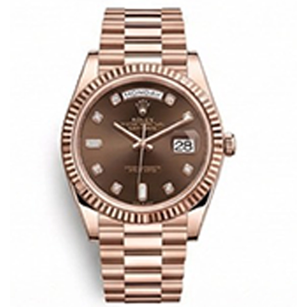 デイデイト 40 228235A ブラウン 10Pダイヤインデックス プレジデントブレスレット