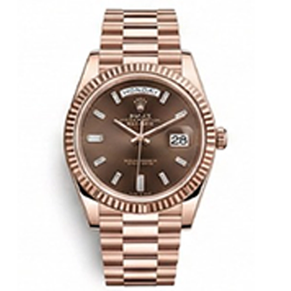 デイデイト 40 228235A チョコレート バゲットダイヤインデックス プレジデントブレス