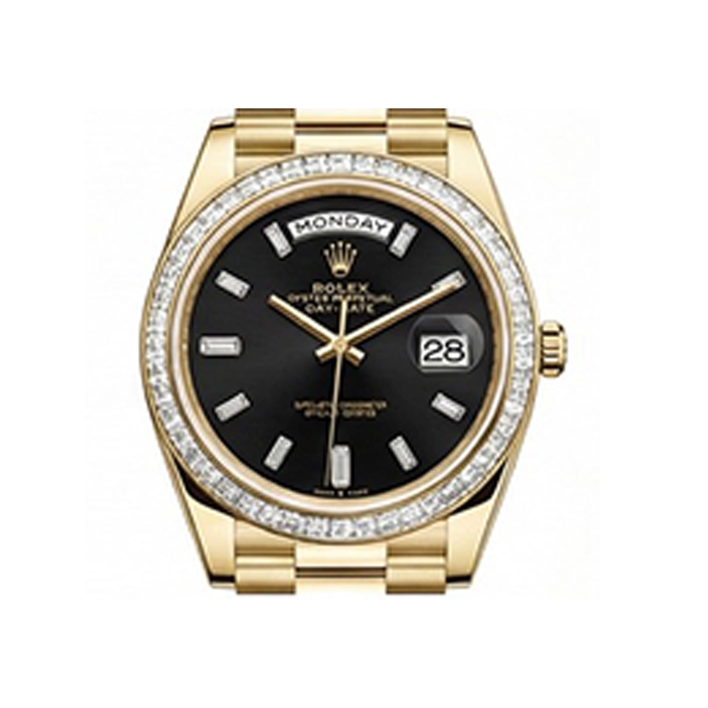 デイデイト 40 228398TBR オニキス10Pバゲットダイヤ プレジデントブレスレット