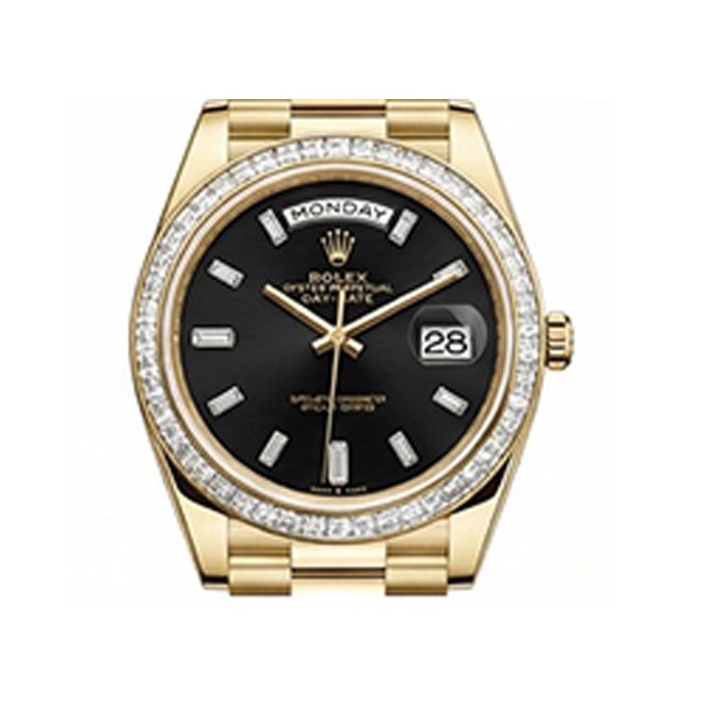 デイデイト 40 228398TBR ブラック10Pバゲットダイヤ プレジデントブレスレット