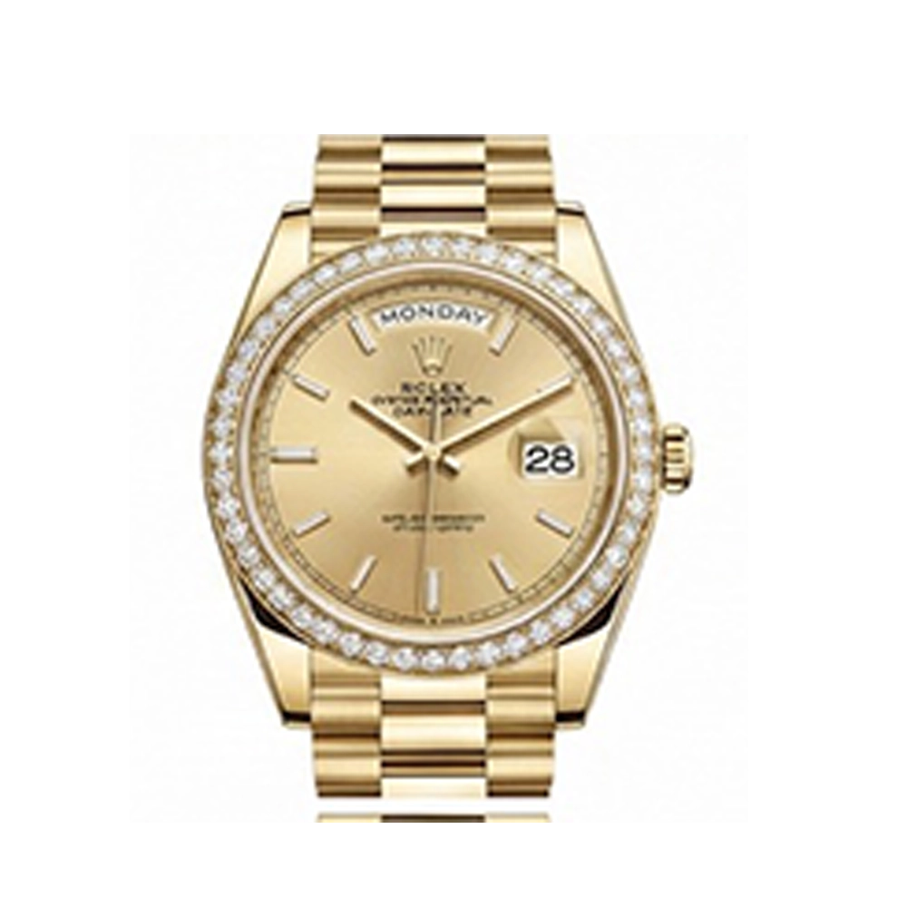 デイデイト 40 228343RBR シャンパン 10Pバゲットダイヤ プレジデントブレス