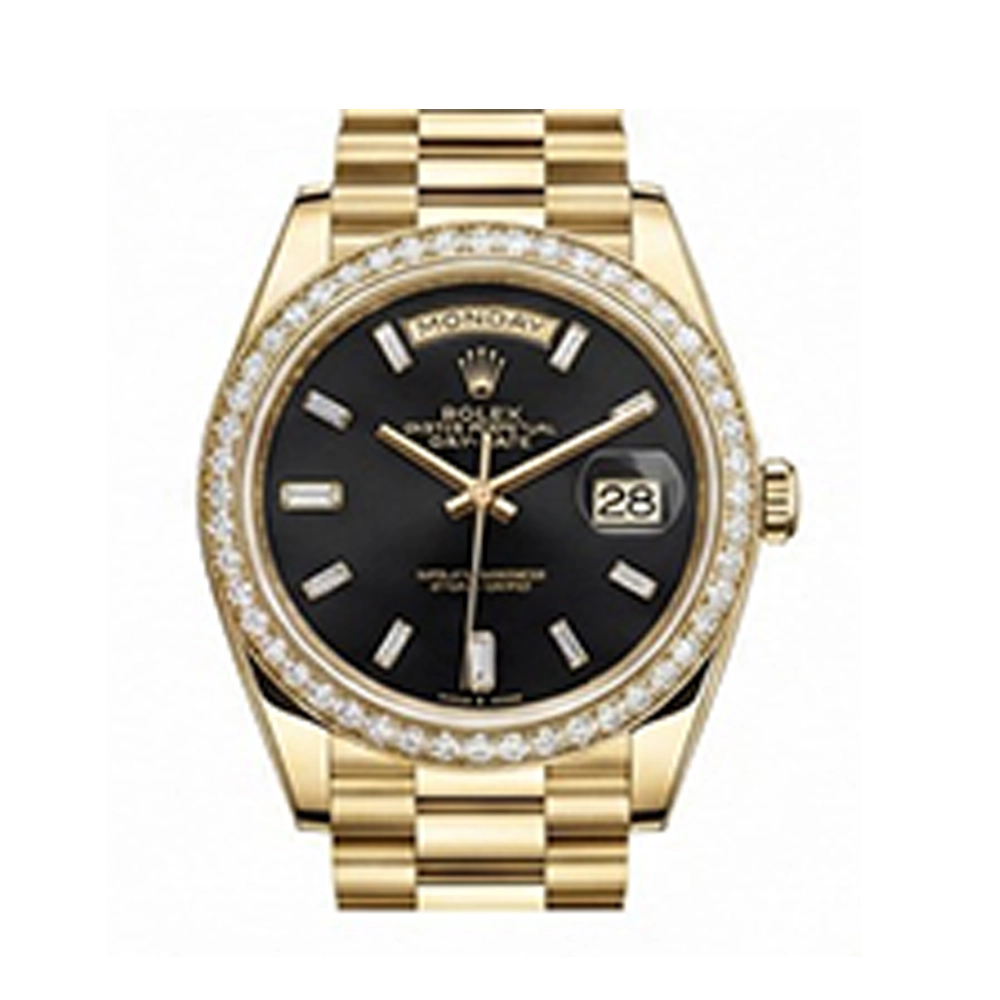 デイデイト 40 228343RBR オニキス10Pバゲットダイヤ プレジデントブレスレット