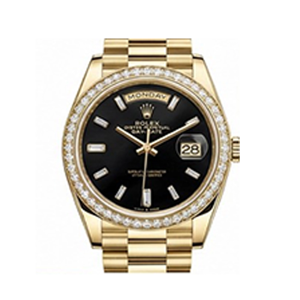 デイデイト 40 228343RBR ブラック10Pバゲットダイヤ プレジデントブレスレット