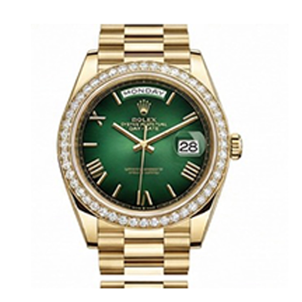 デイデイト 40 228343RBR グリーンオンブレ ローマン プレジデントブレスレット