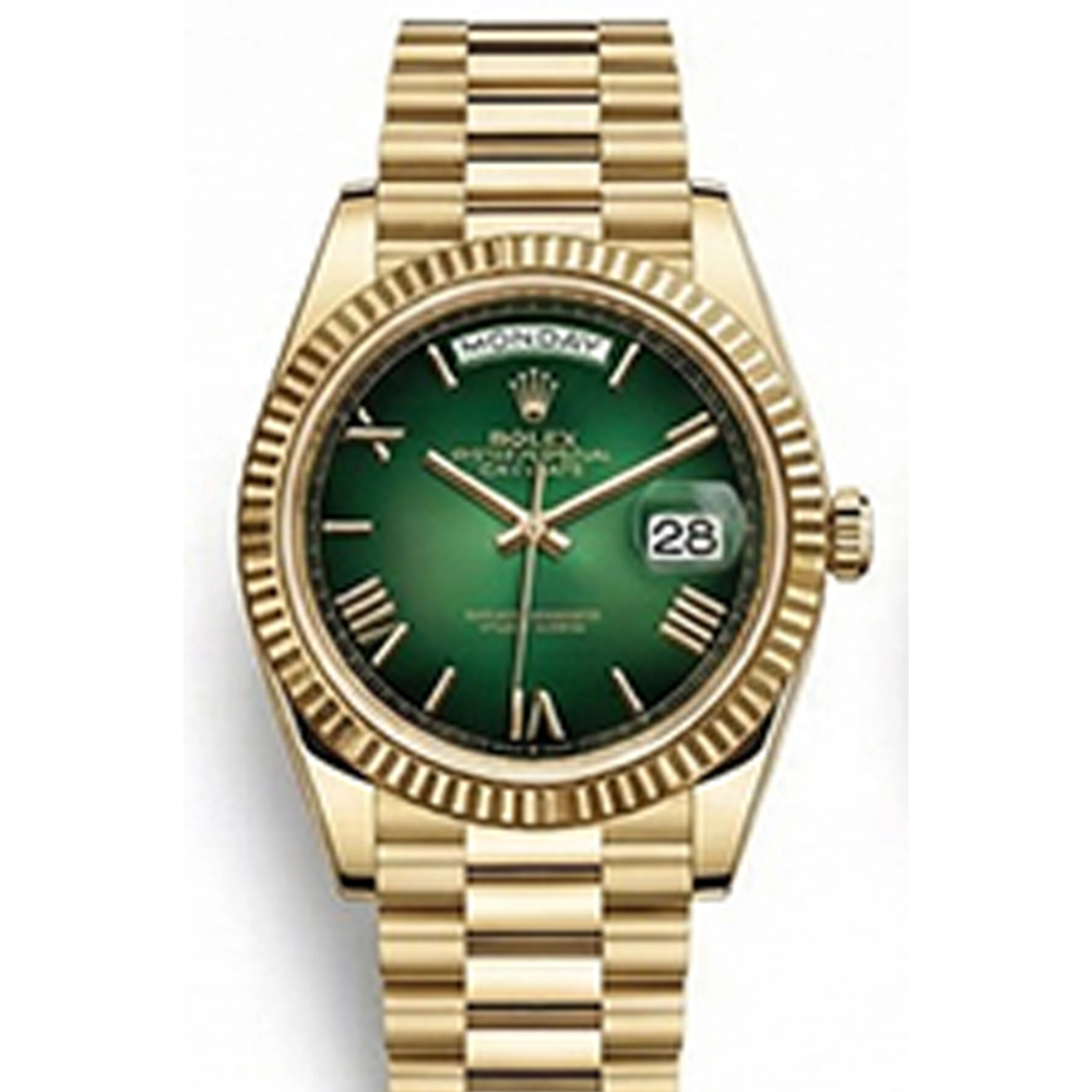 デイデイト 40 228238 グリーンオンブレ ローマン プレジデントブレスレット