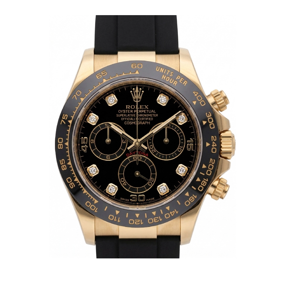 コスモグラフ デイトナ 116518LN 8Pダイヤ ブラックラバーベルト ブラック