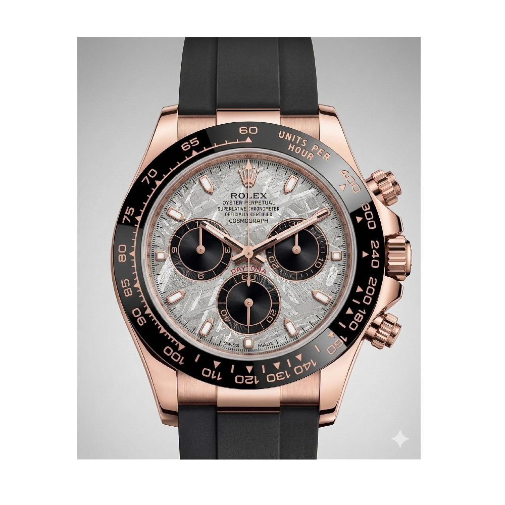 コスモグラフ デイトナ 116515LN ブラックラバーベルト メテオライト&ブラック