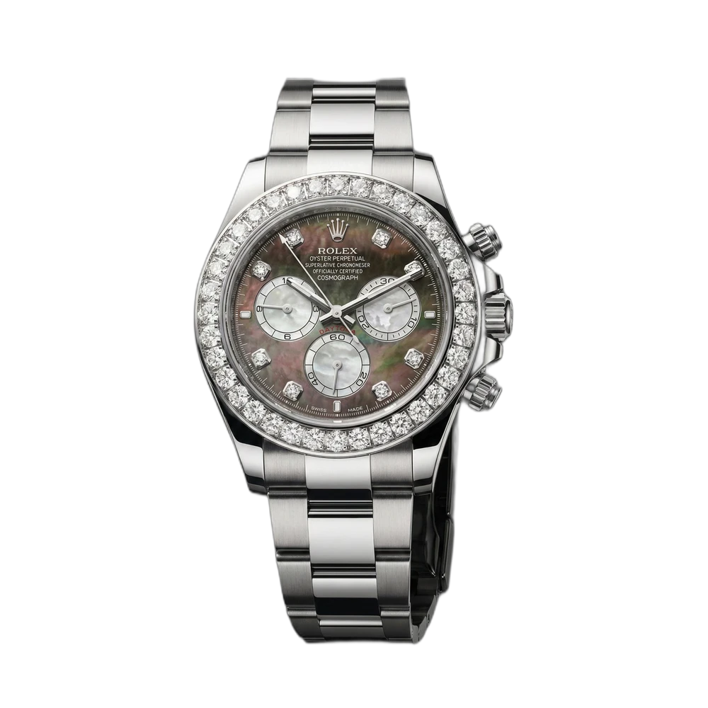 コスモグラフ デイトナ 126579RBR ベゼルダイヤ ブラックとホワイトのマザーオブパール