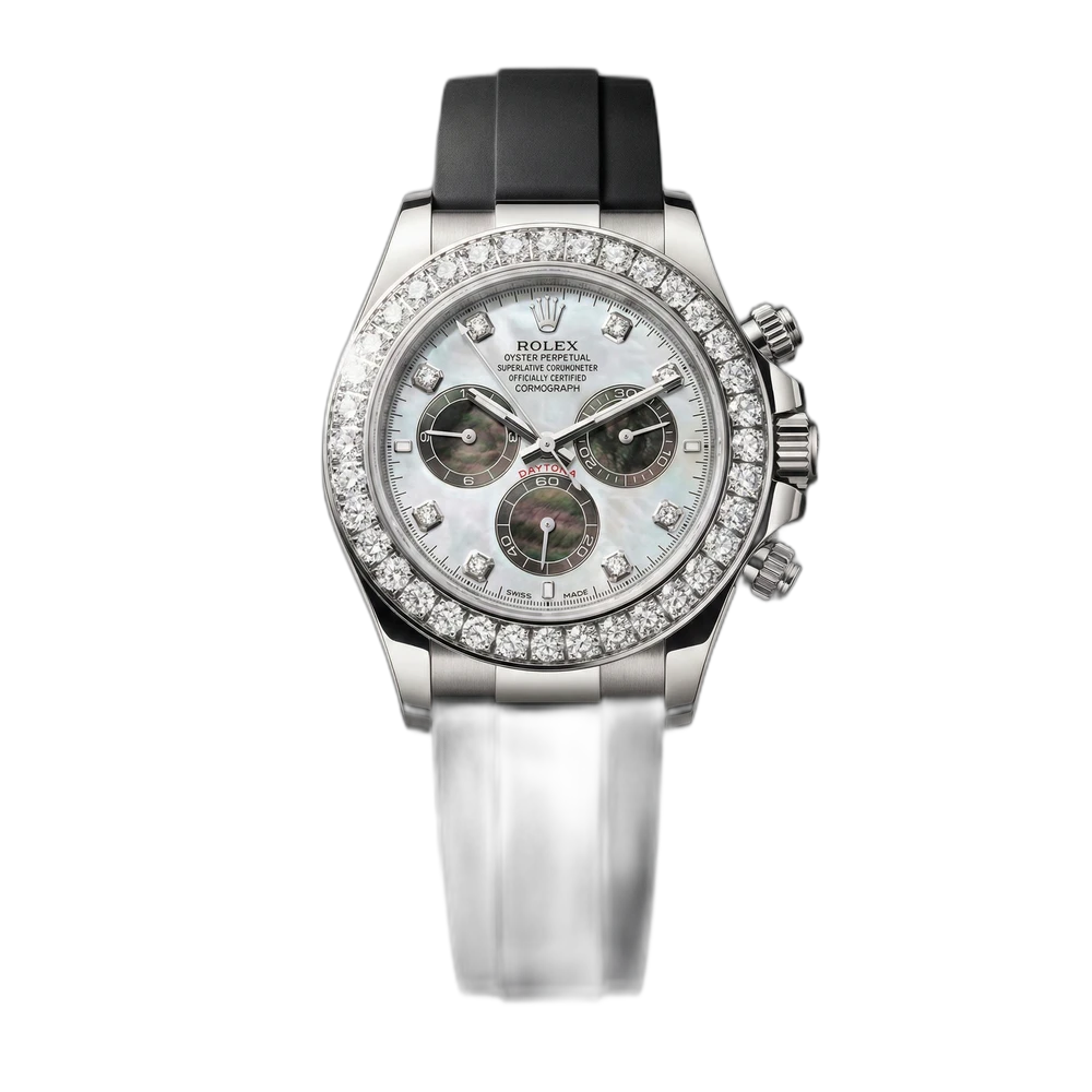 コスモグラフ デイトナ 126589RBR ベゼルダイヤ ホワイトとブラックのマザーオブパール