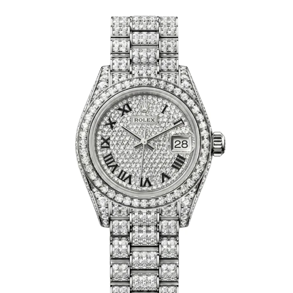 レディ デイトジャスト 28 279459RBR パヴェダイヤ ダイヤモンド入りプレジデントブレス