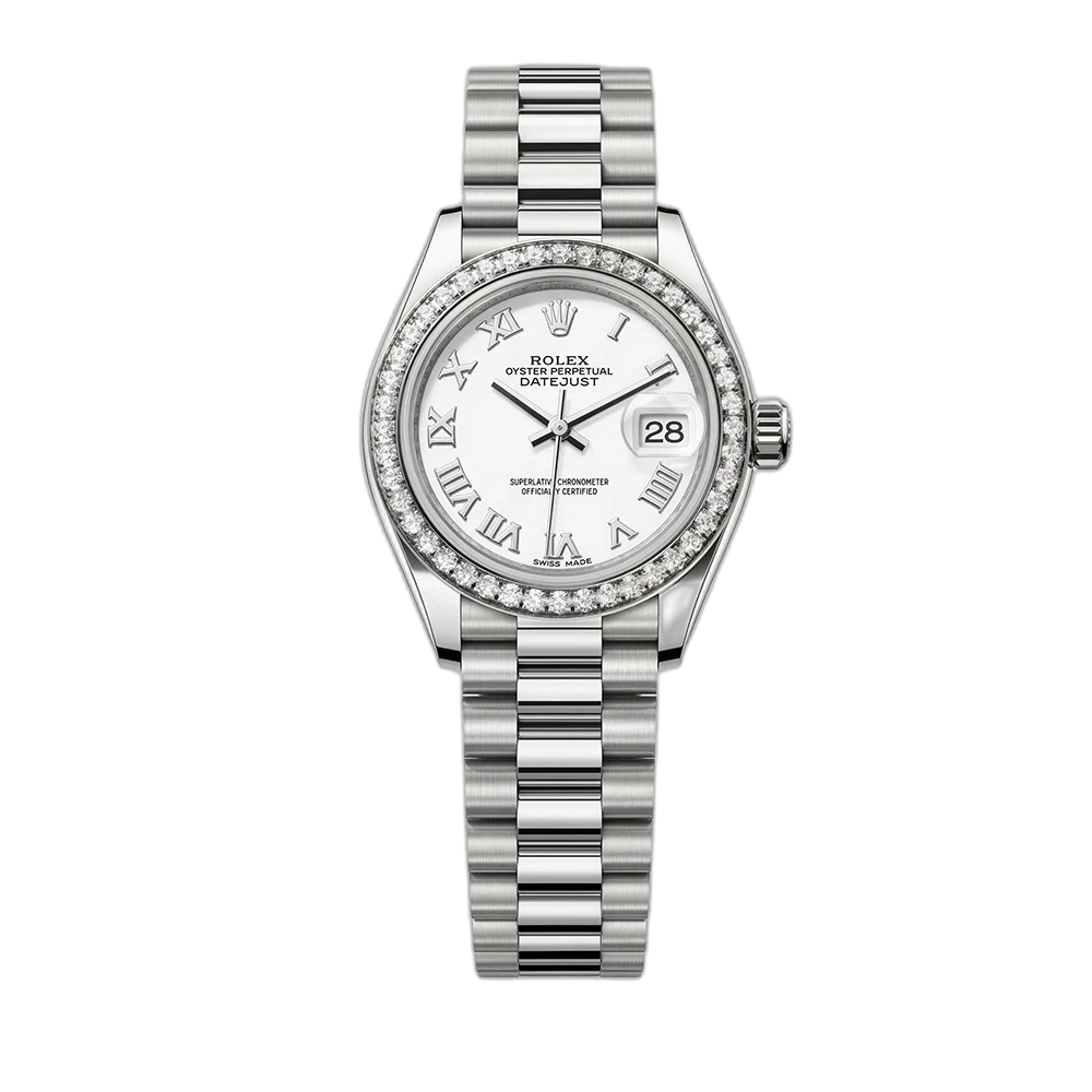 レディ デイトジャスト 28 279139RBR ホワイト ローマン プレジデントブレス