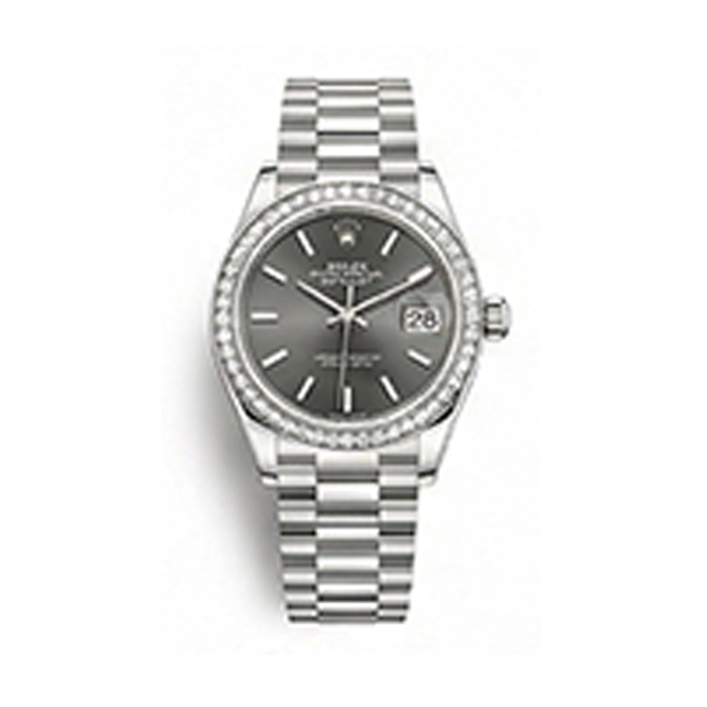 レディ デイトジャスト 28 279139RBRダークグレー プレジデントブレス