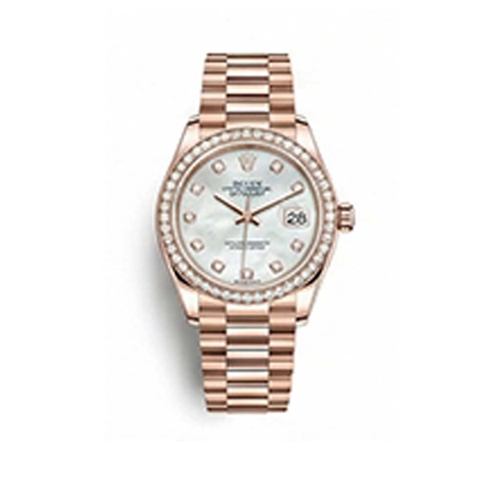 レディ デイトジャスト 28 279135RBR ホワイトシェル 10Pダイヤ プレジデントブレス