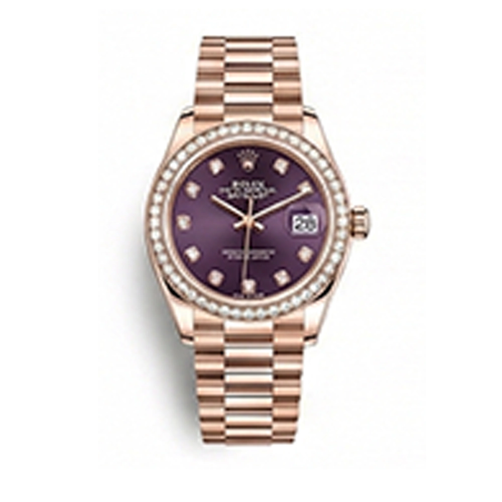 レディ デイトジャスト 28 279135RBR オーベルジーヌ 10Pダイヤ プレジデントブレス