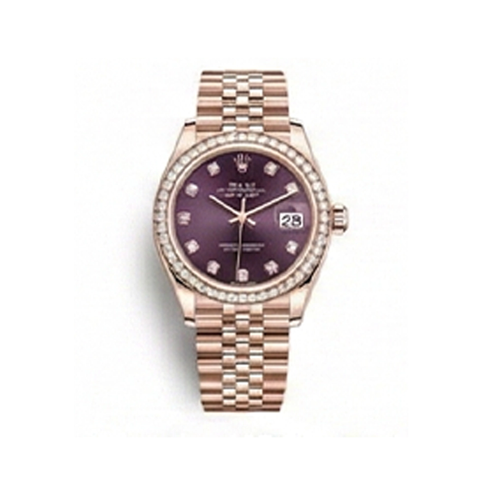 レディ デイトジャスト 28 279135RBR オーベルジーヌ 10Pダイヤ ジュビリーブレス