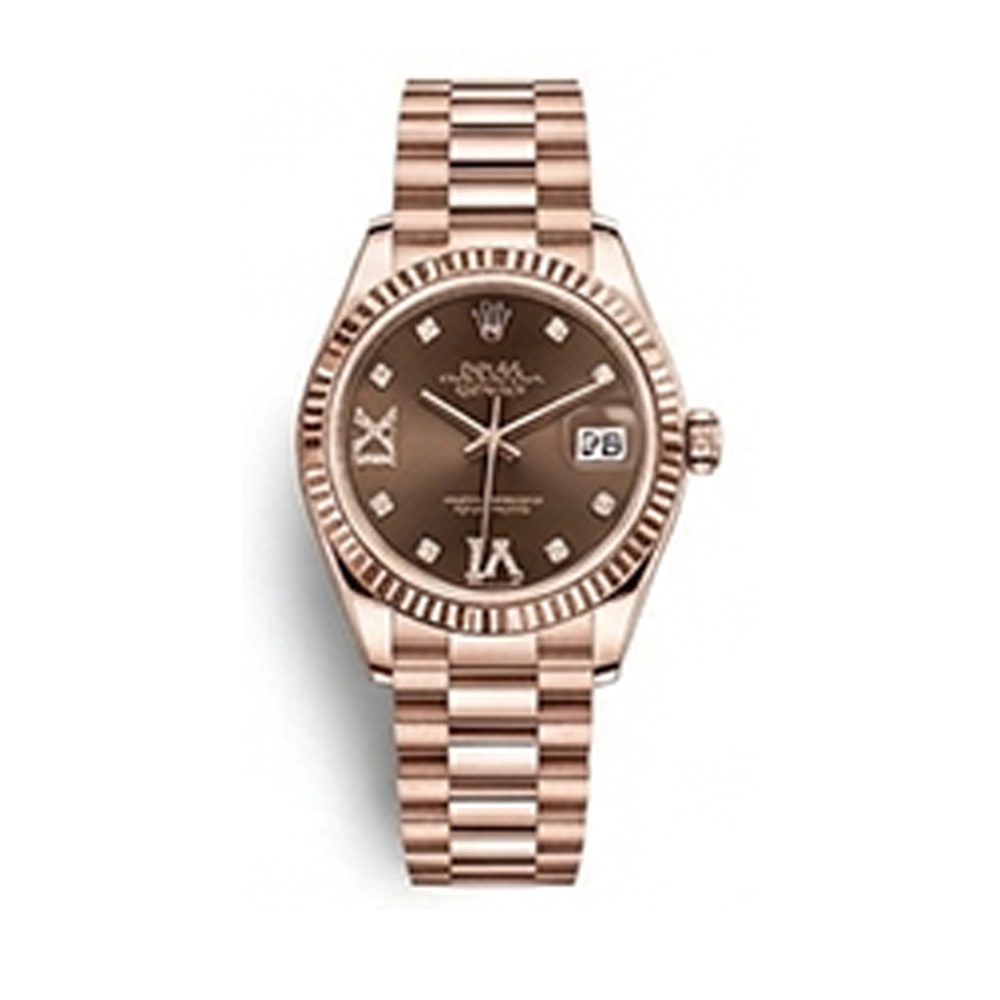 レディ デイトジャスト 28 279175 チョコレート 9P/IXダイヤ プレジデントブレス