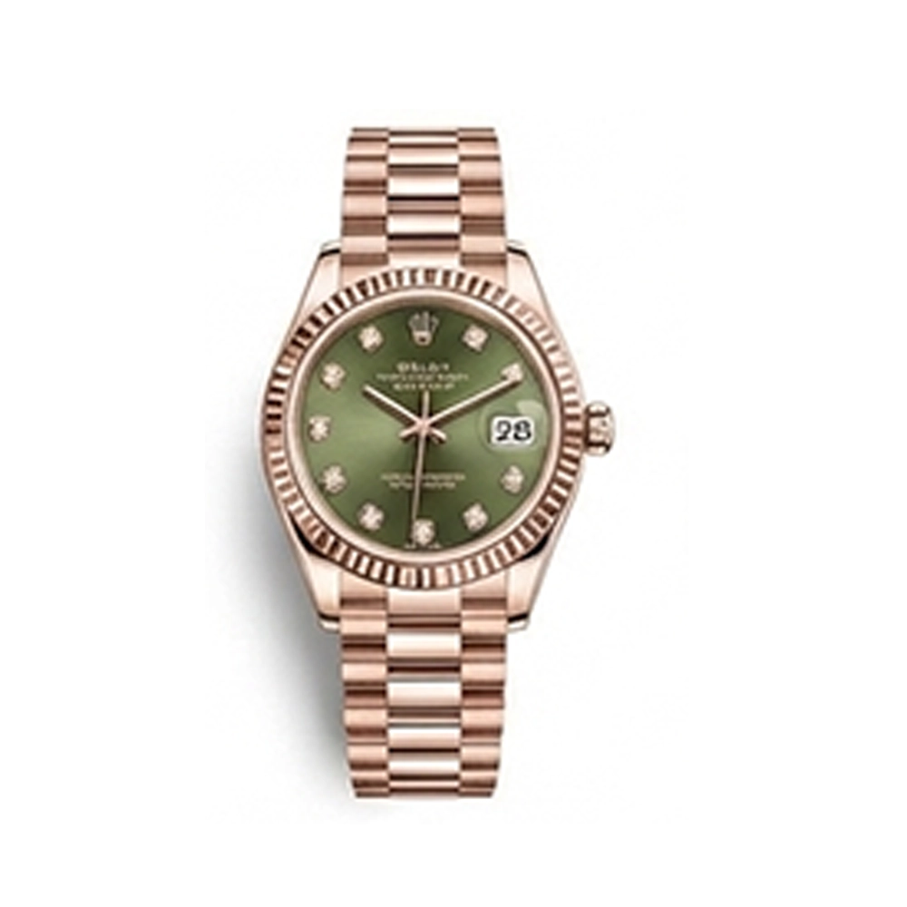 レディ デイトジャスト 28 279175 オリーブグリーン 10Pダイヤ プレジデントブレス