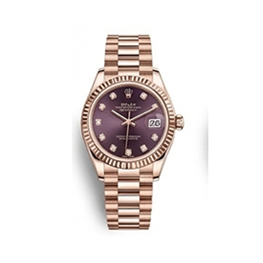 レディ デイトジャスト 28 279175 オーベルジーヌ 10Pダイヤ プレジデントブレス