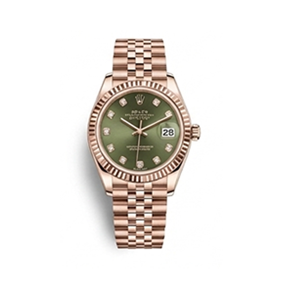 レディ デイトジャスト 28 279175 オリーブグリーン 10Pダイヤ ジュビリーブレス