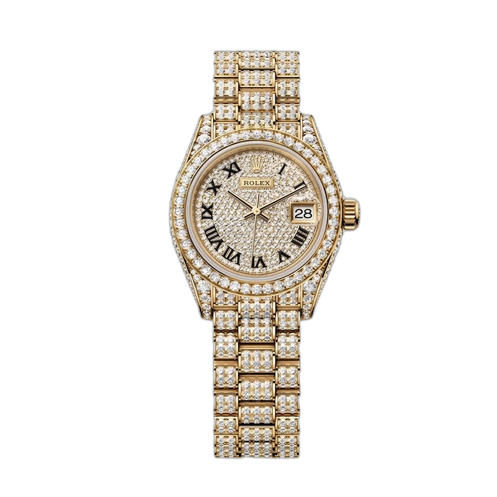レディ デイトジャスト 28 279458RBR パヴェダイヤ ダイヤモンド入りプレジデントブレス