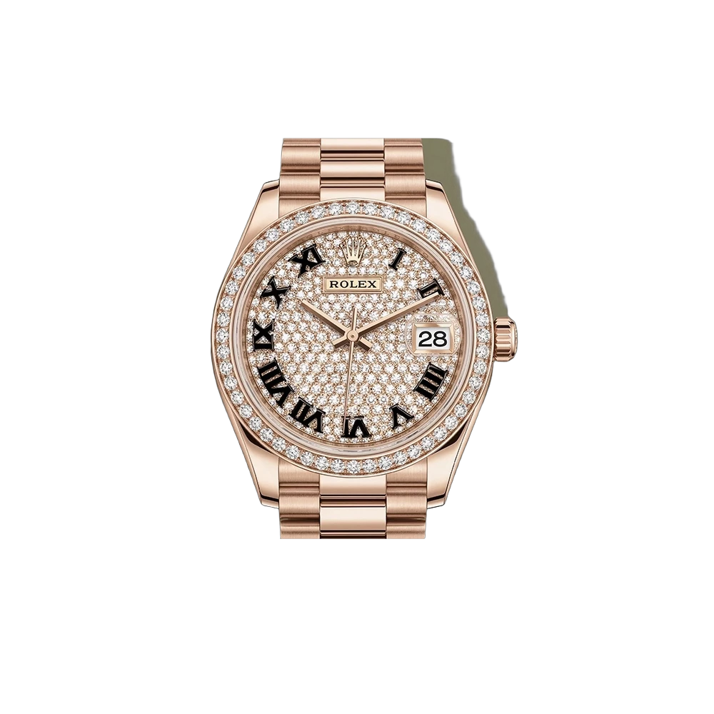 レディ デイトジャスト 28 279138RBR パヴェダイヤ プレジデントブレス