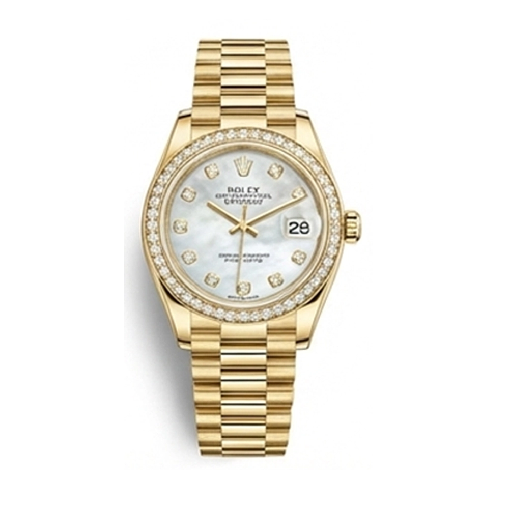 レディ デイトジャスト 28 279138RBR ホワイトシェル 10Pダイヤ プレジデントブレス