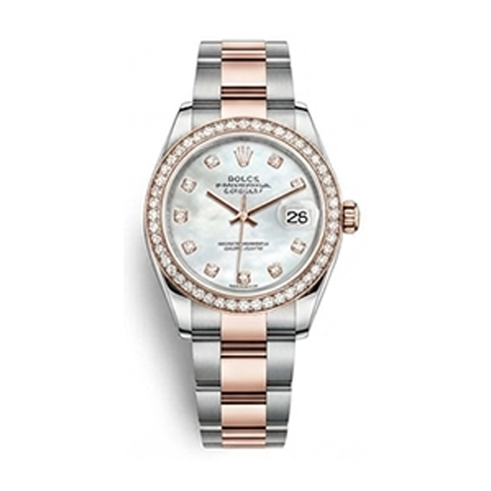 レディ デイトジャスト 28 279381RBR ホワイトシェル 10Pダイヤ オイスターブレス