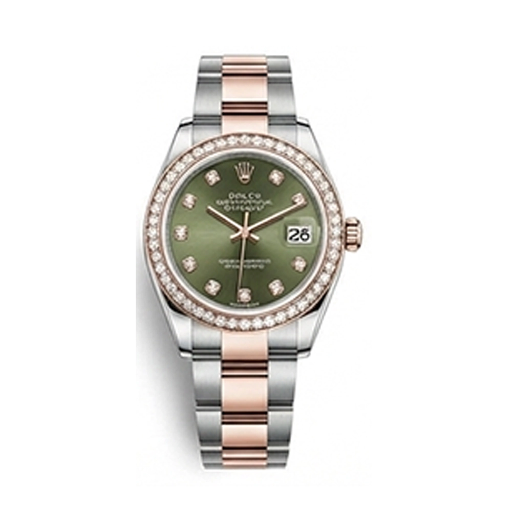 レディ デイトジャスト 28 279381RBR オリーブグリーン 10Pダイヤ オイスターブレス