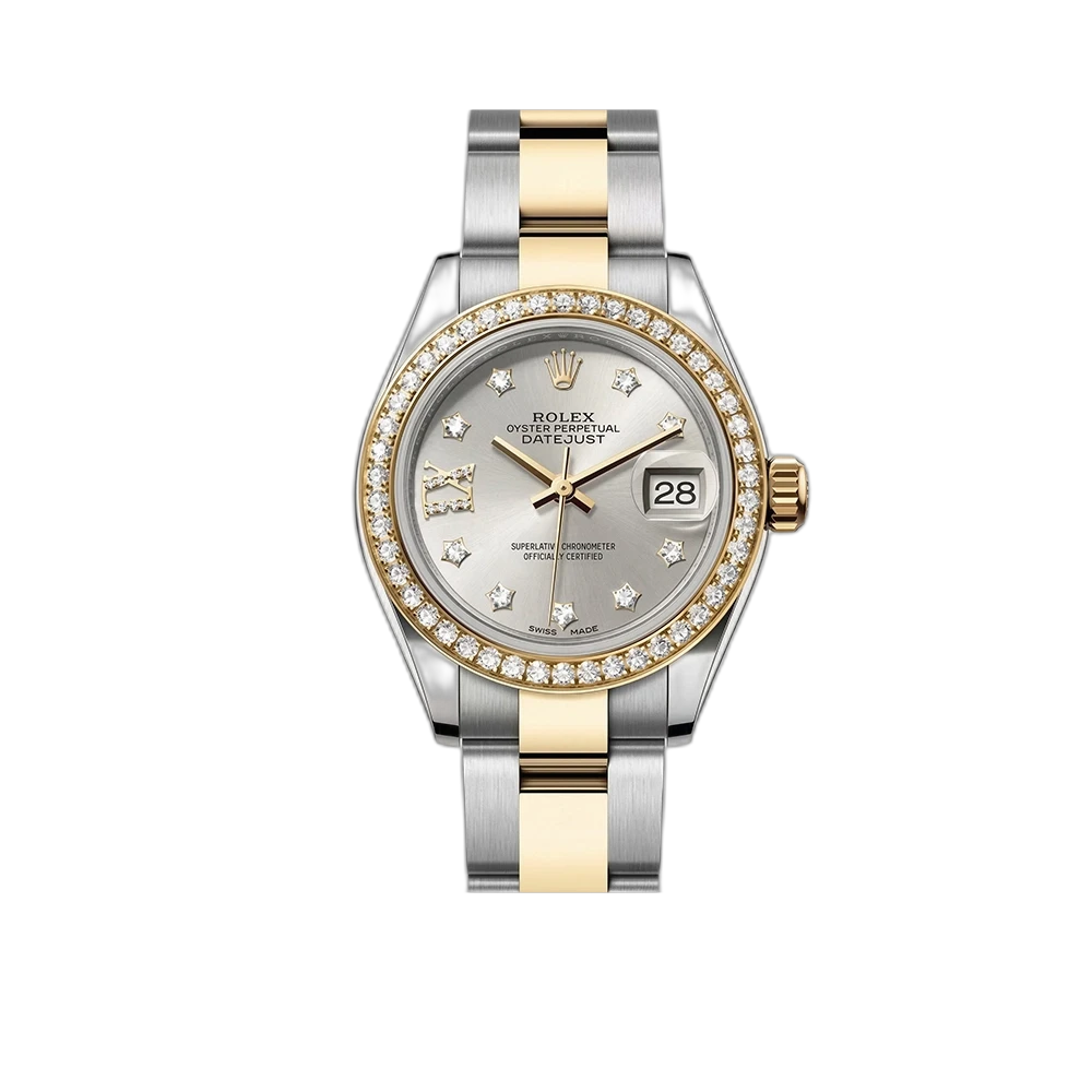 レディ デイトジャスト 28 279383RBR シルバー 9P/IXダイヤ オイスターブレス