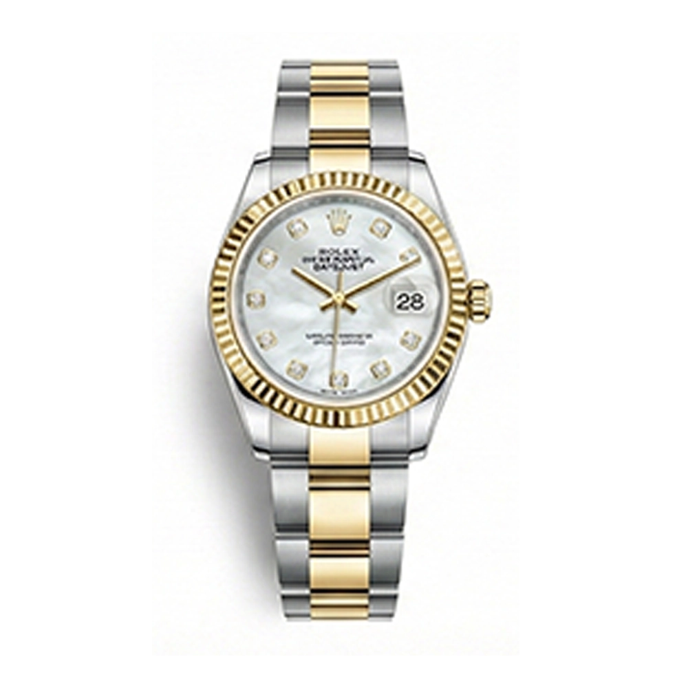 レディ デイトジャスト 28 279173 ホワイトシェル 10Pダイヤ オイスターブレス