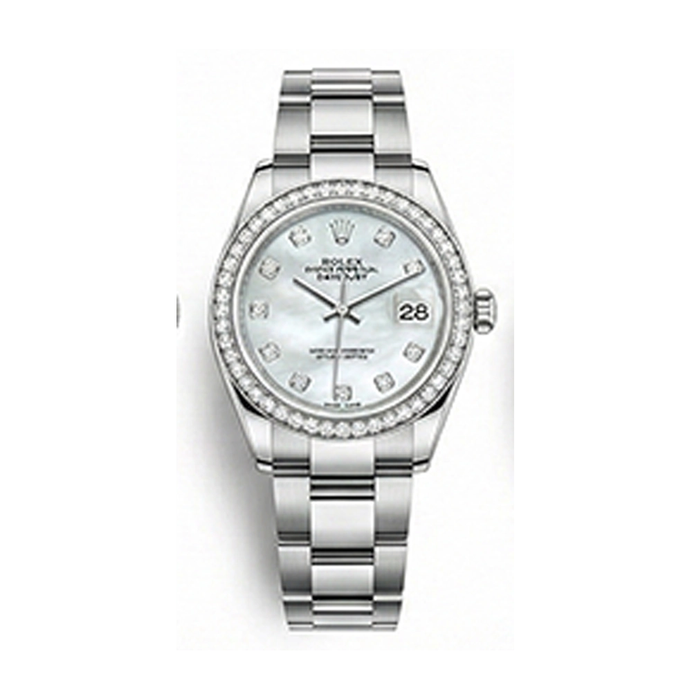 レディ デイトジャスト 28 279384RBR ホワイトシェル 10Pダイヤ オイスターブレス