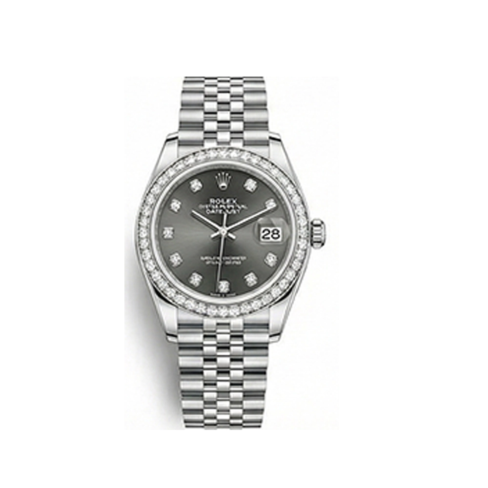レディ デイトジャスト 28 279384RBR ダークグレー 10Pダイヤ ジュビリーブレス